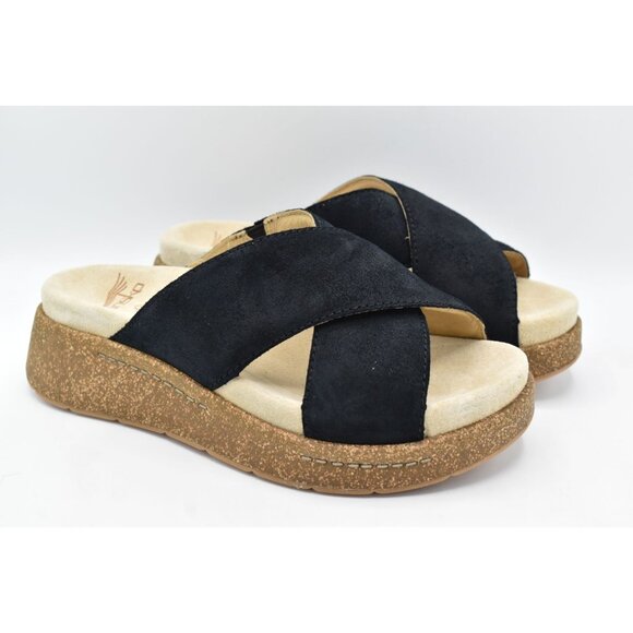 Dansko Womens Size EU 38 Bridget Black Burnished Suede Comfort Slides Sandals - Picture 3 of 14